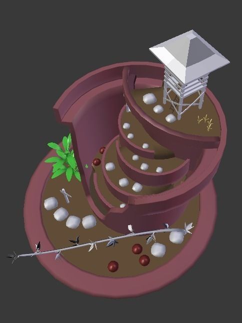 Broken Pot Garden 3D model_5