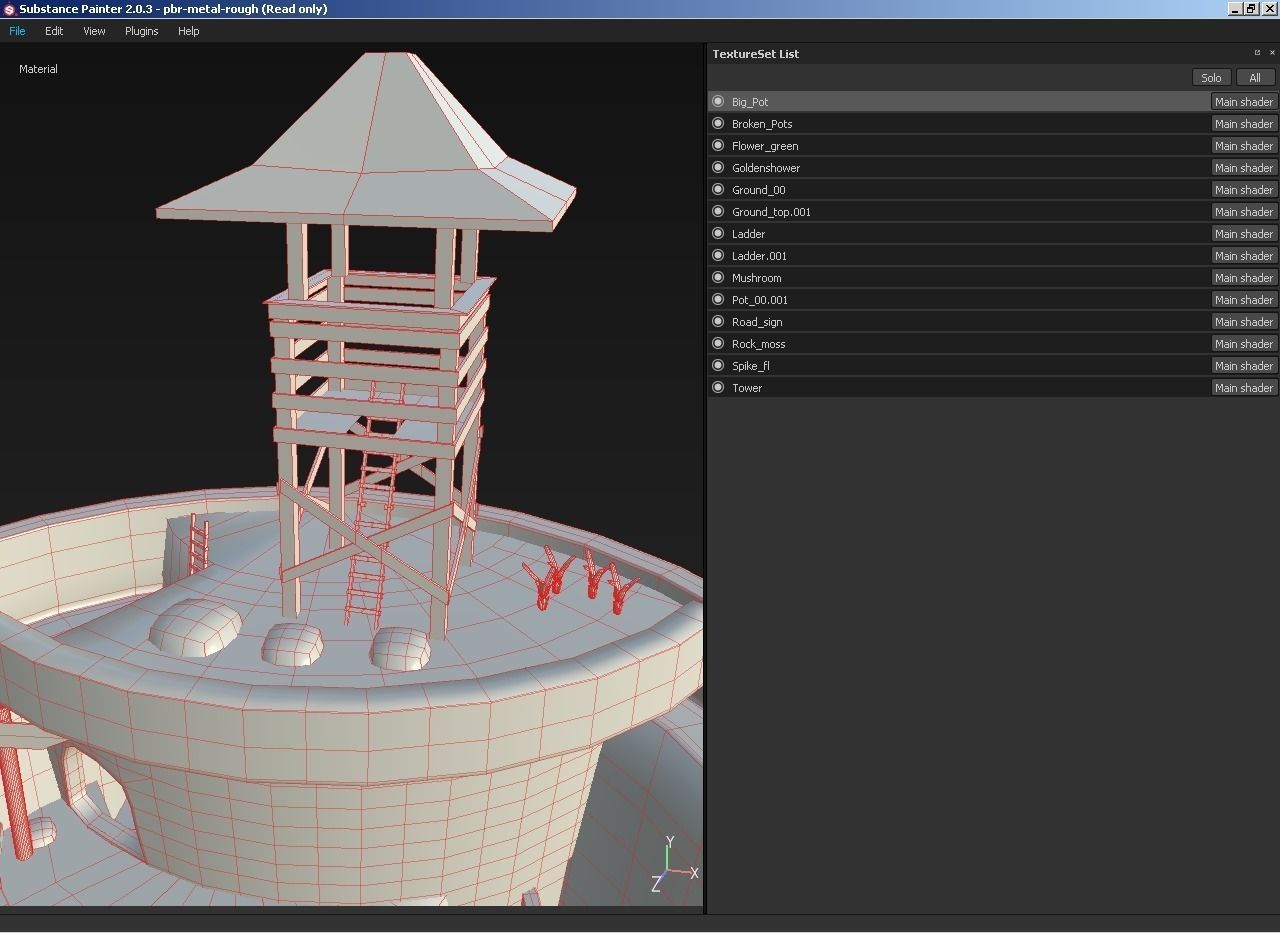 Broken Pot Garden 3D model_7