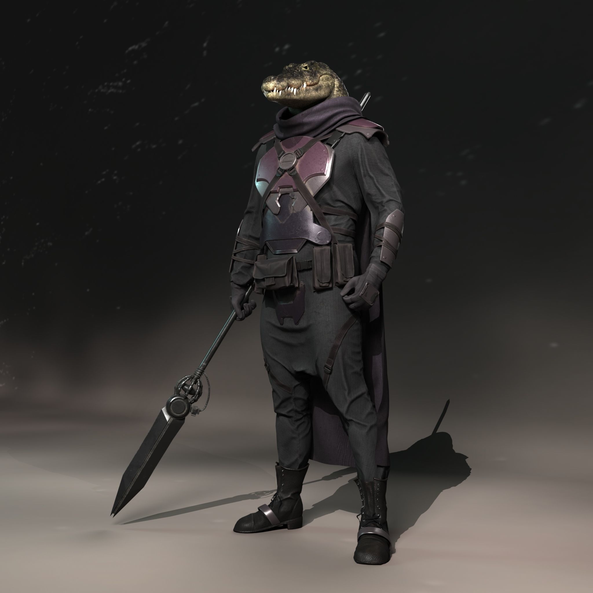 Crocodile Low-poly 3D model_0