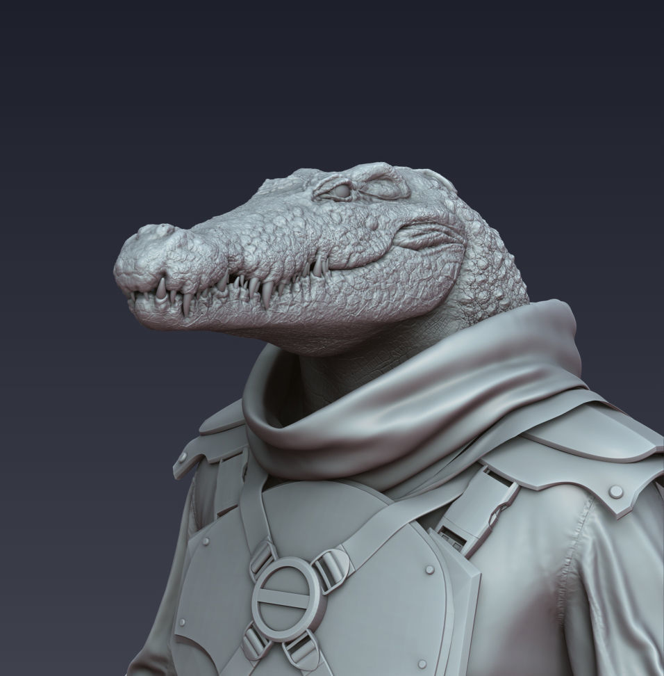 Crocodile Low-poly 3D model_7
