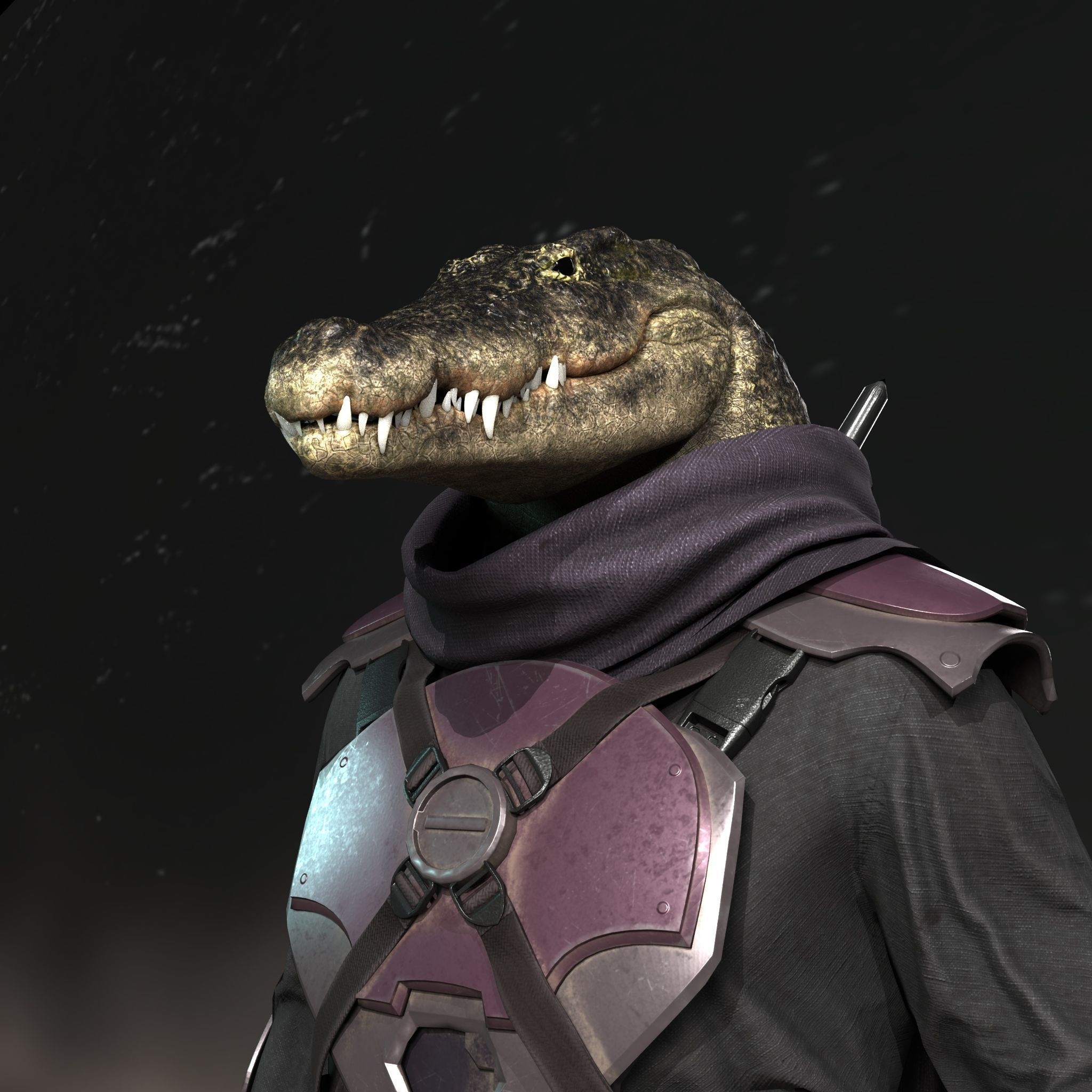 Crocodile Low-poly 3D model_1