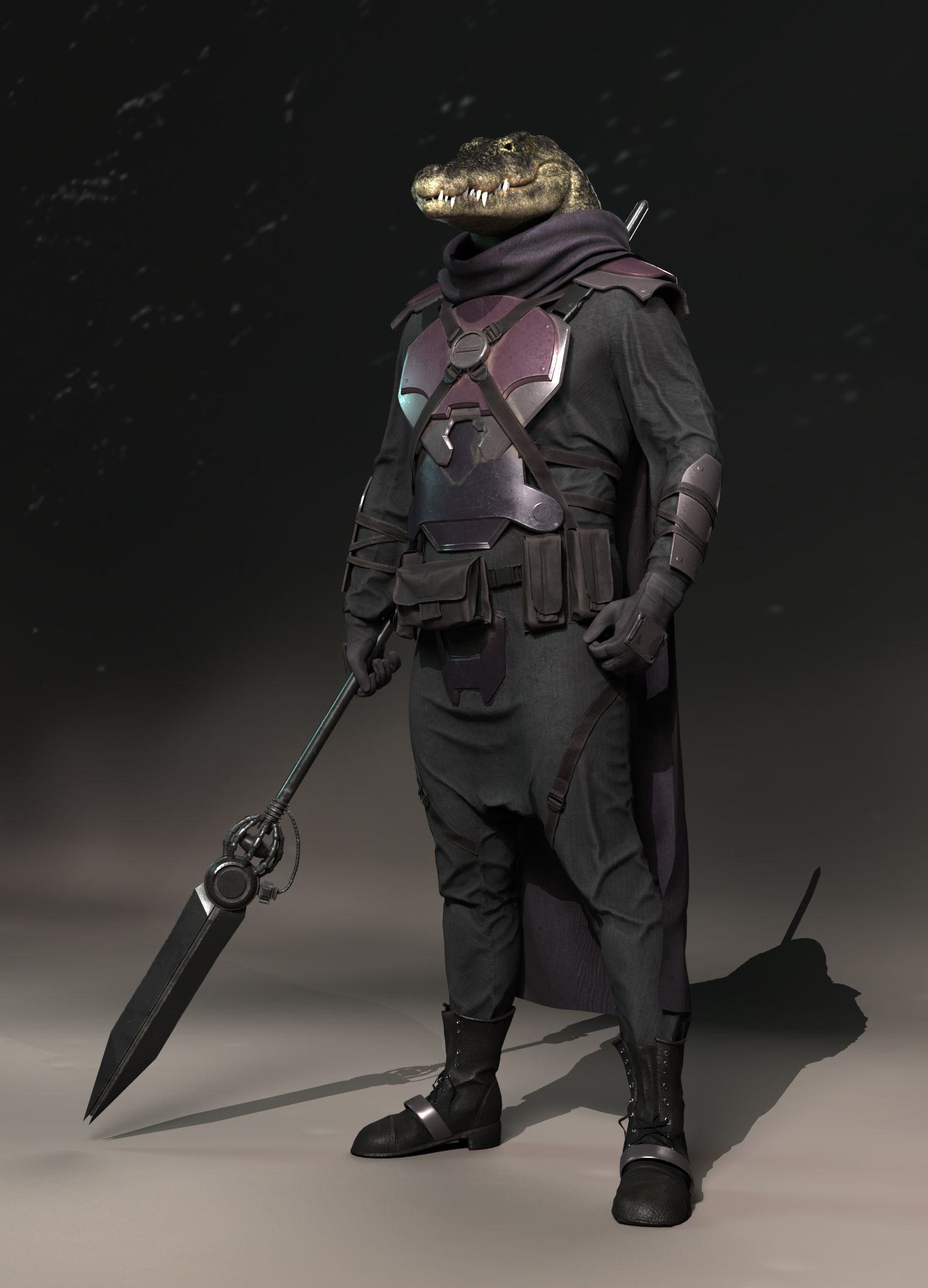 Crocodile Low-poly 3D model_2