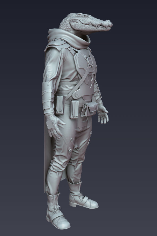 Crocodile Low-poly 3D model_5