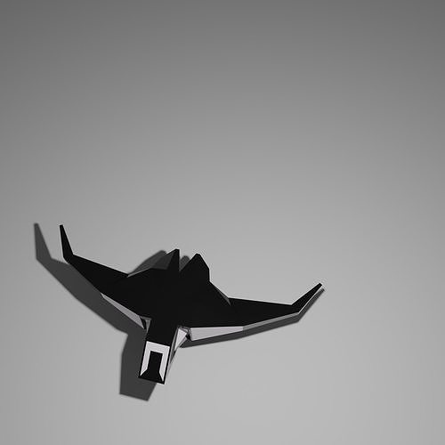 3D illustration of low poly Flying object UFO 3D model