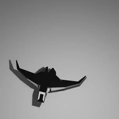 3D illustration of low poly Flying object UFO 3D model