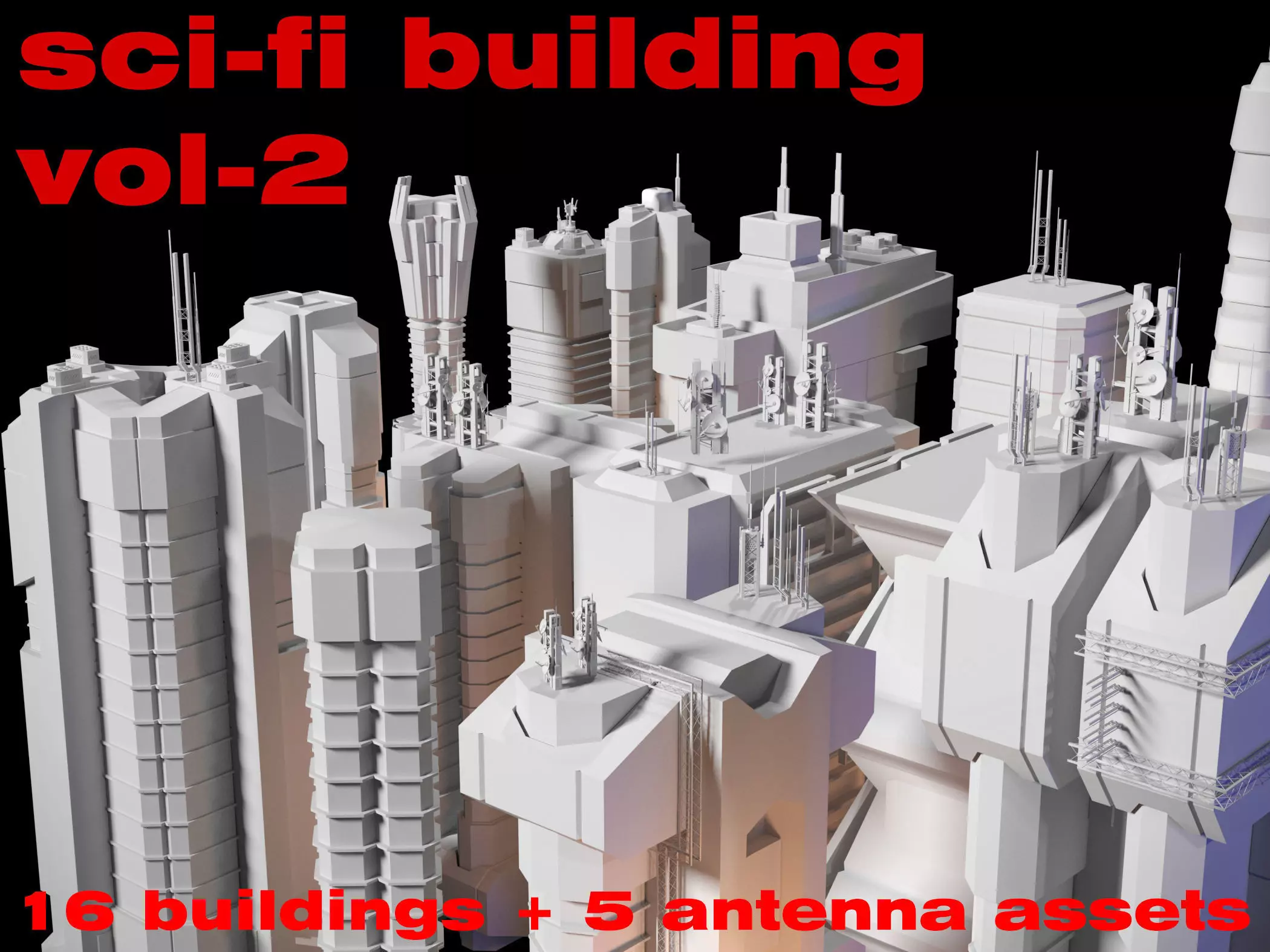 sci-fi buildings-vol2 Low-poly 3D model