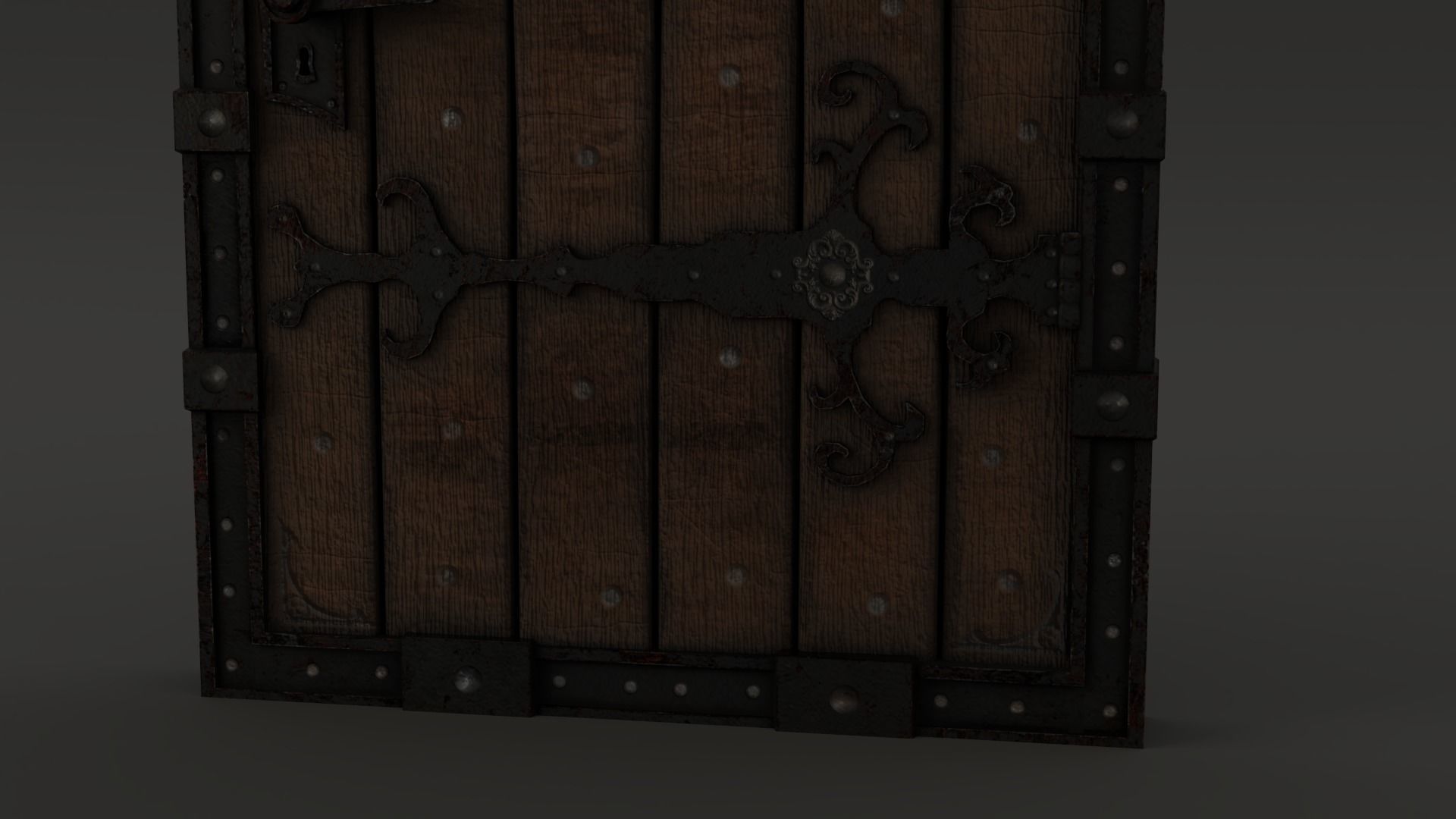 Medieval Door Old Dungeon Door 3D Model Low-poly 3D model_13