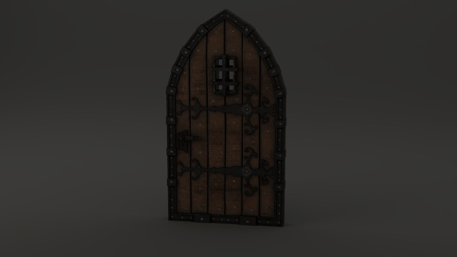 Medieval Door Old Dungeon Door 3D Model Low-poly 3D model_12