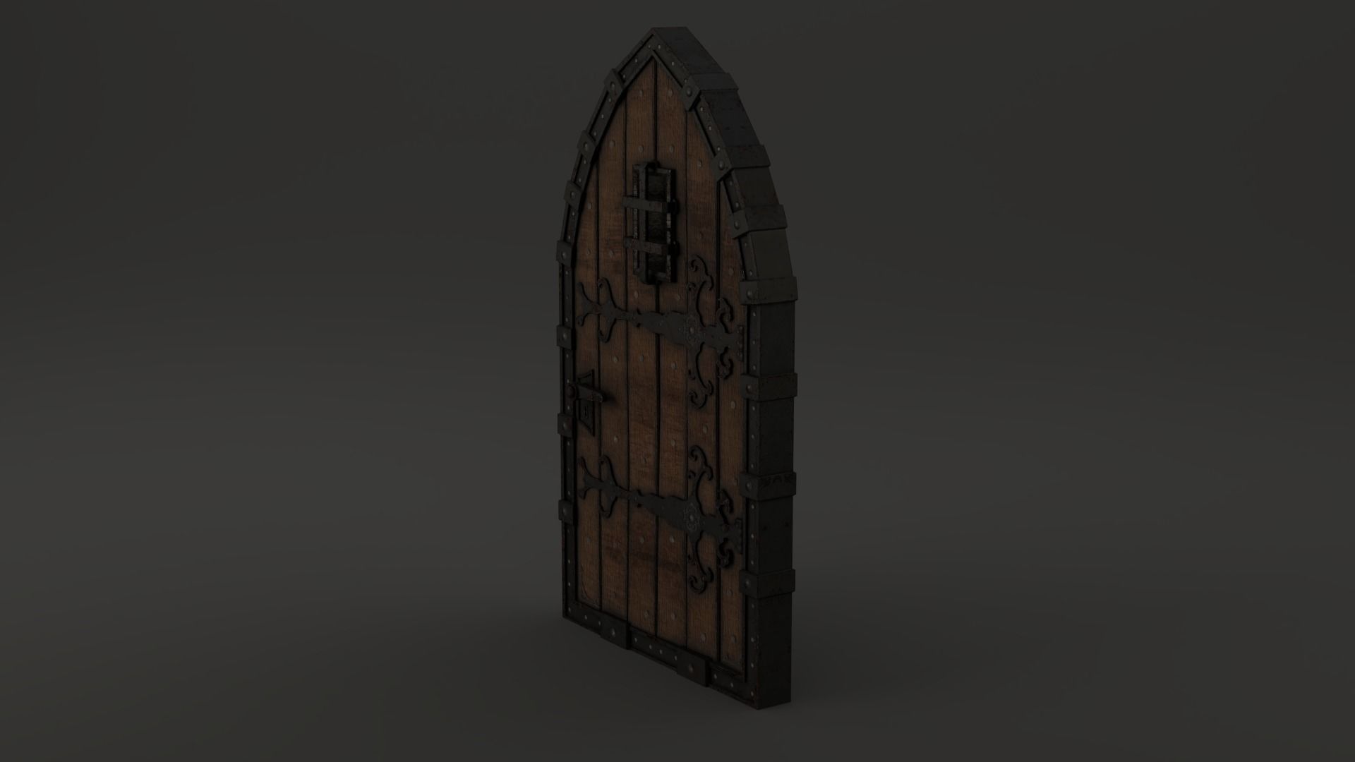 Medieval Door Old Dungeon Door 3D Model Low-poly 3D model_11