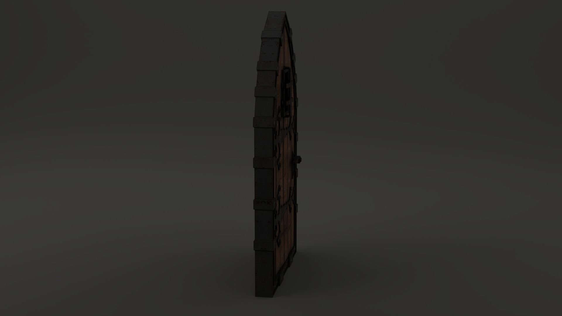 Medieval Door Old Dungeon Door 3D Model Low-poly 3D model_10