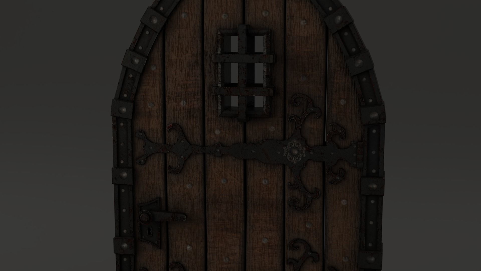 Medieval Door Old Dungeon Door 3D Model Low-poly 3D model_14