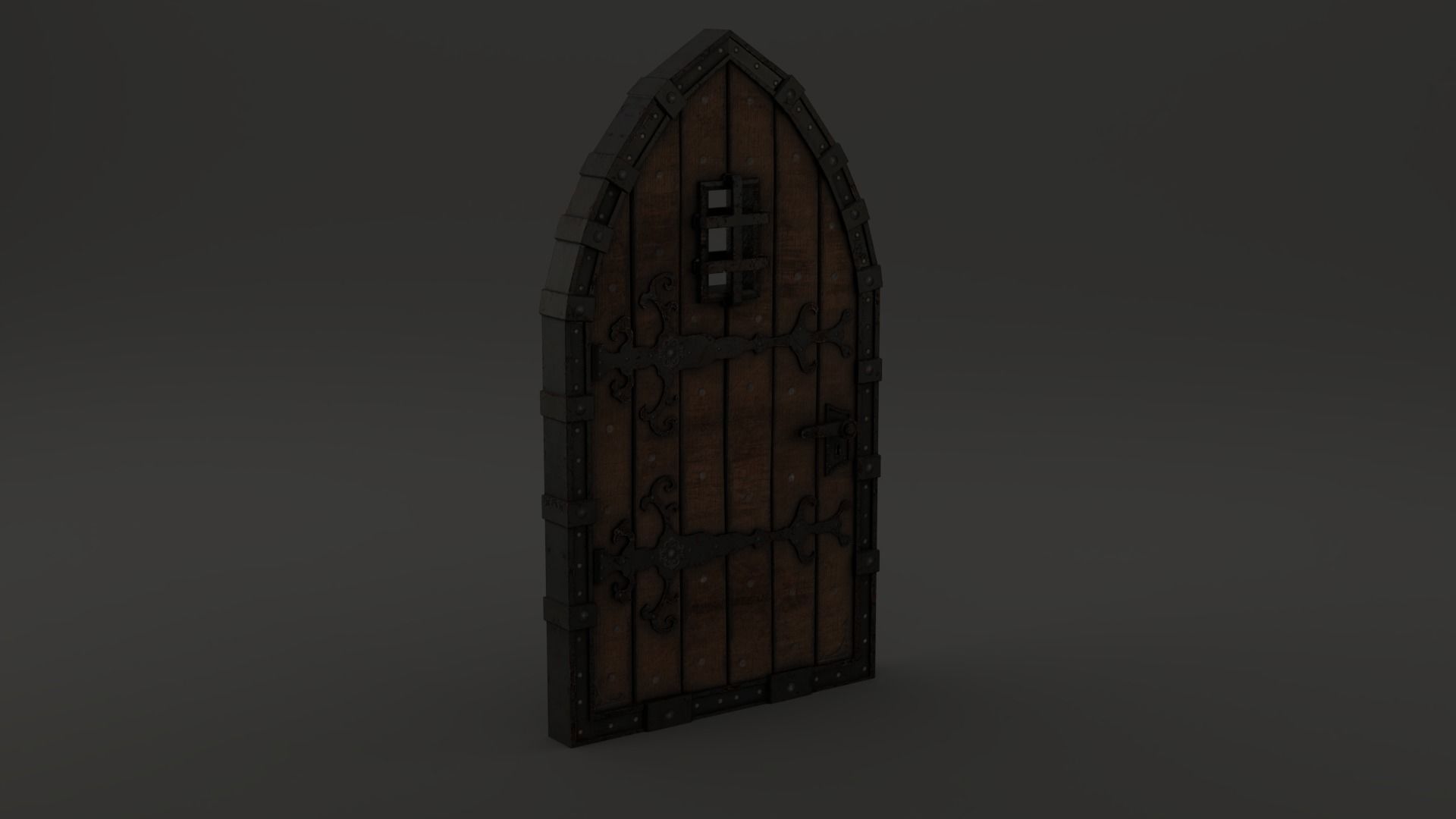 Medieval Door Old Dungeon Door 3D Model Low-poly 3D model_9