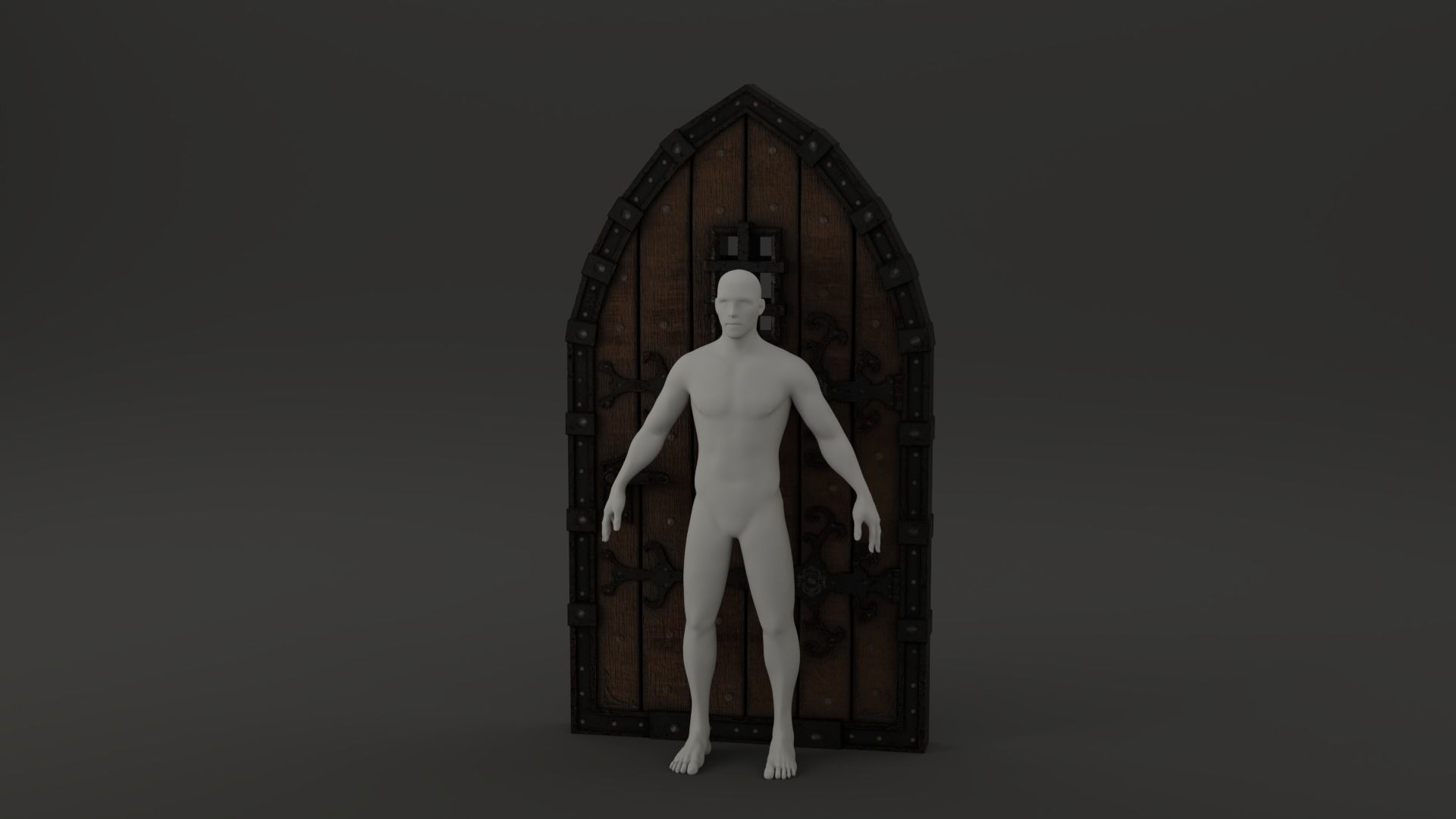 Medieval Door Old Dungeon Door 3D Model Low-poly 3D model_15