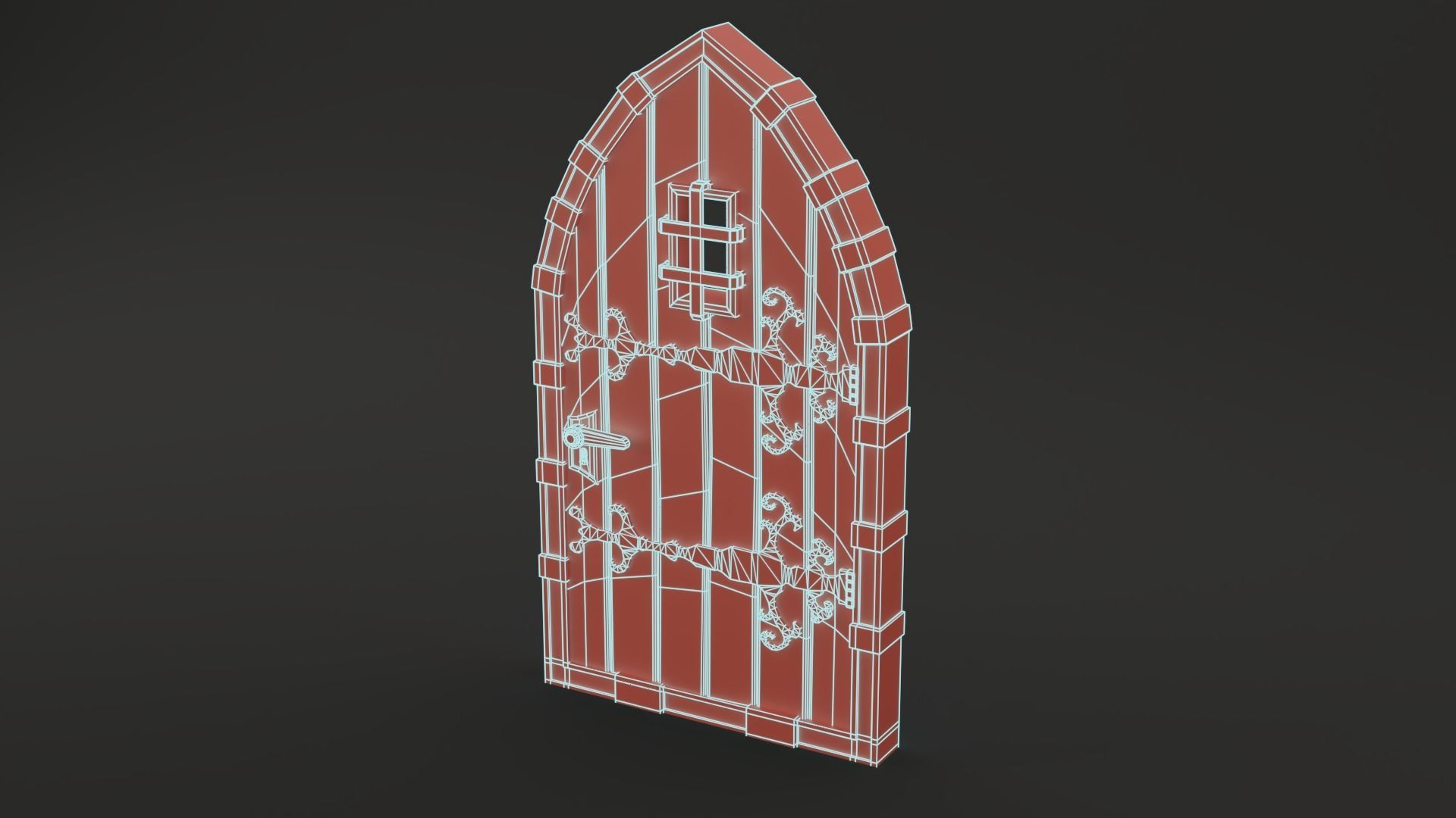 Medieval Door Old Dungeon Door 3D Model Low-poly 3D model_16