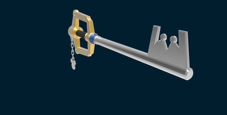 Kingdom Key from Kingdom Hearts Cosplay Kingdom Hearts keyblade 3D print model_3