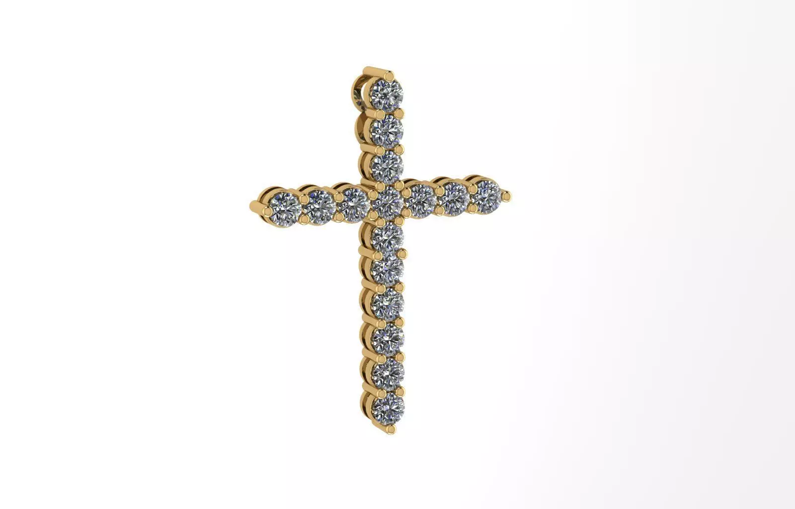 Diamond Cross Pendant 3D print model_0