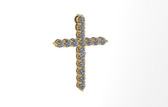 Diamond Cross Pendant 3D print model