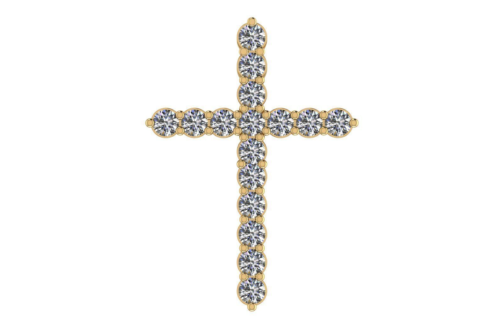 Diamond Cross Pendant 3D print model_2
