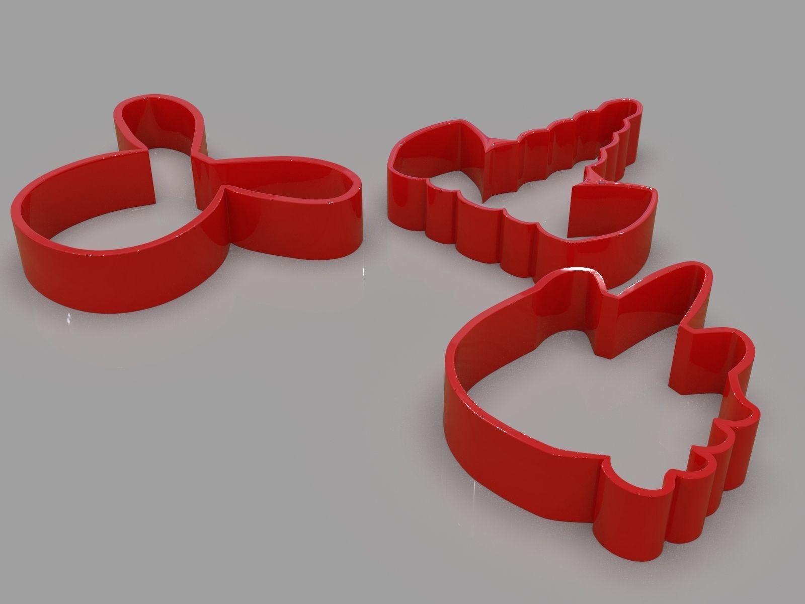 Cookie Cutter Unicorns and Rabbit Pack 3D print model_2