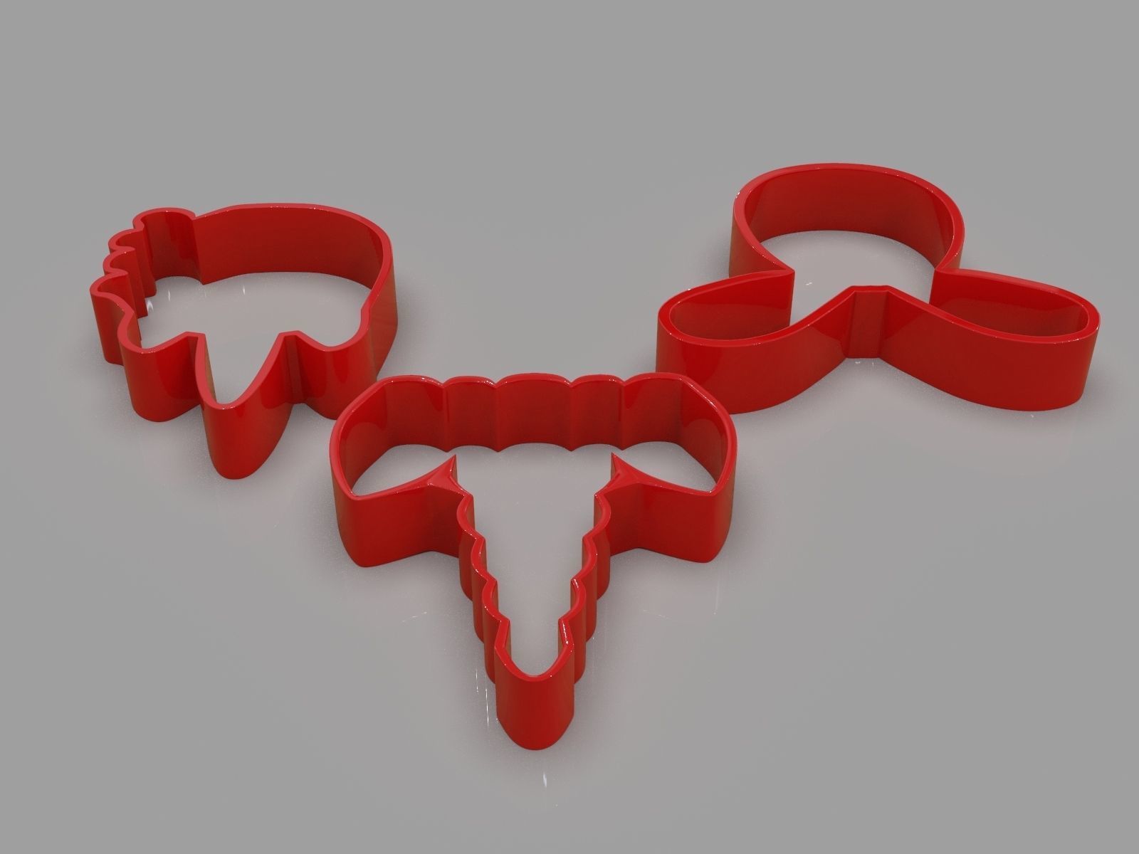 Cookie Cutter Unicorns and Rabbit Pack 3D print model_5