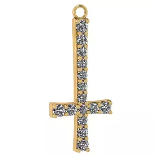 Upside Down Diamond Cross Pendant