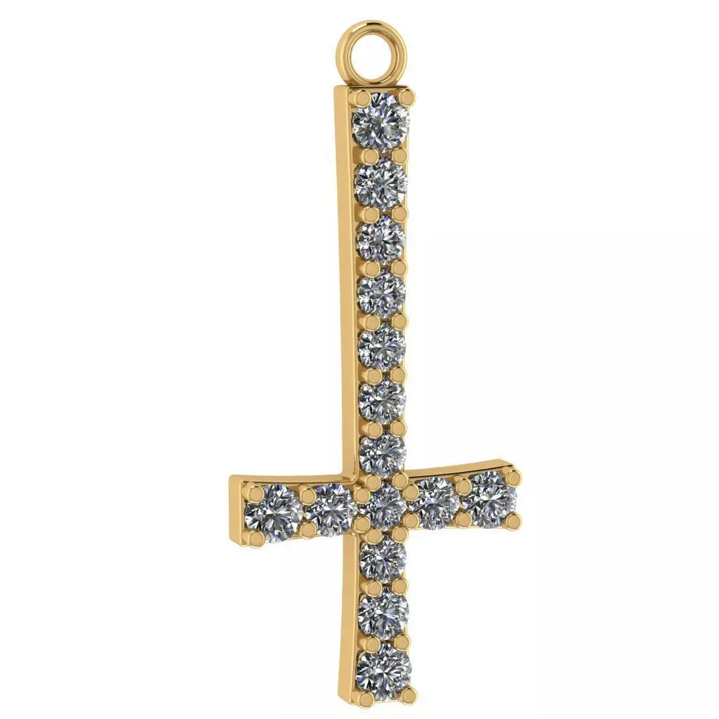 Upside Down Diamond Cross Pendant 3D print model