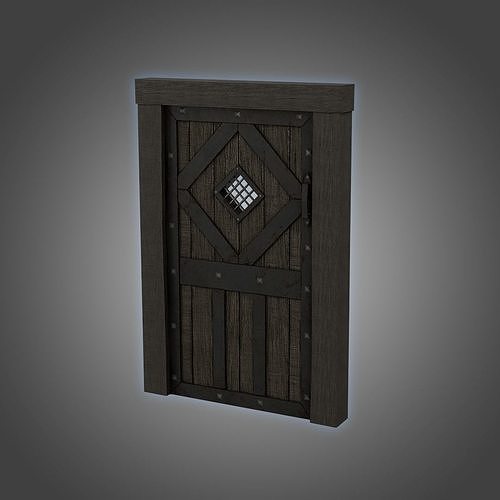 Medieval Door wooden cell port hole 3D Model Low-poly 3D model