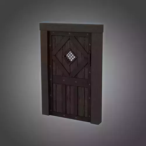 Medieval Door wooden cell port hole 3D Model