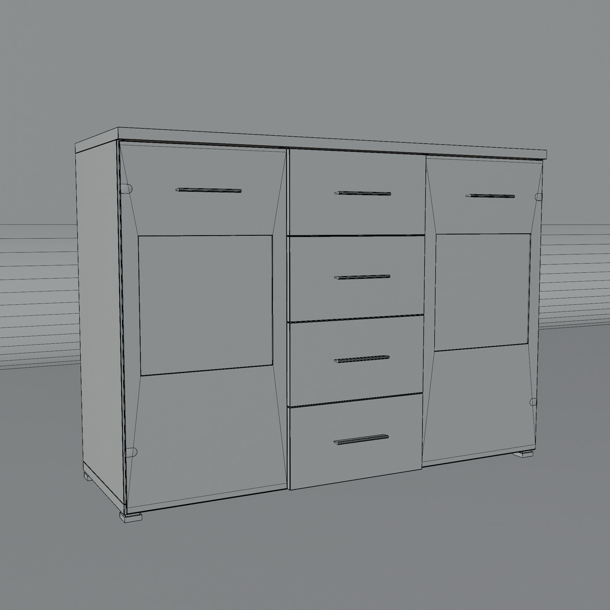 Cabinet sideboard 3D model_5