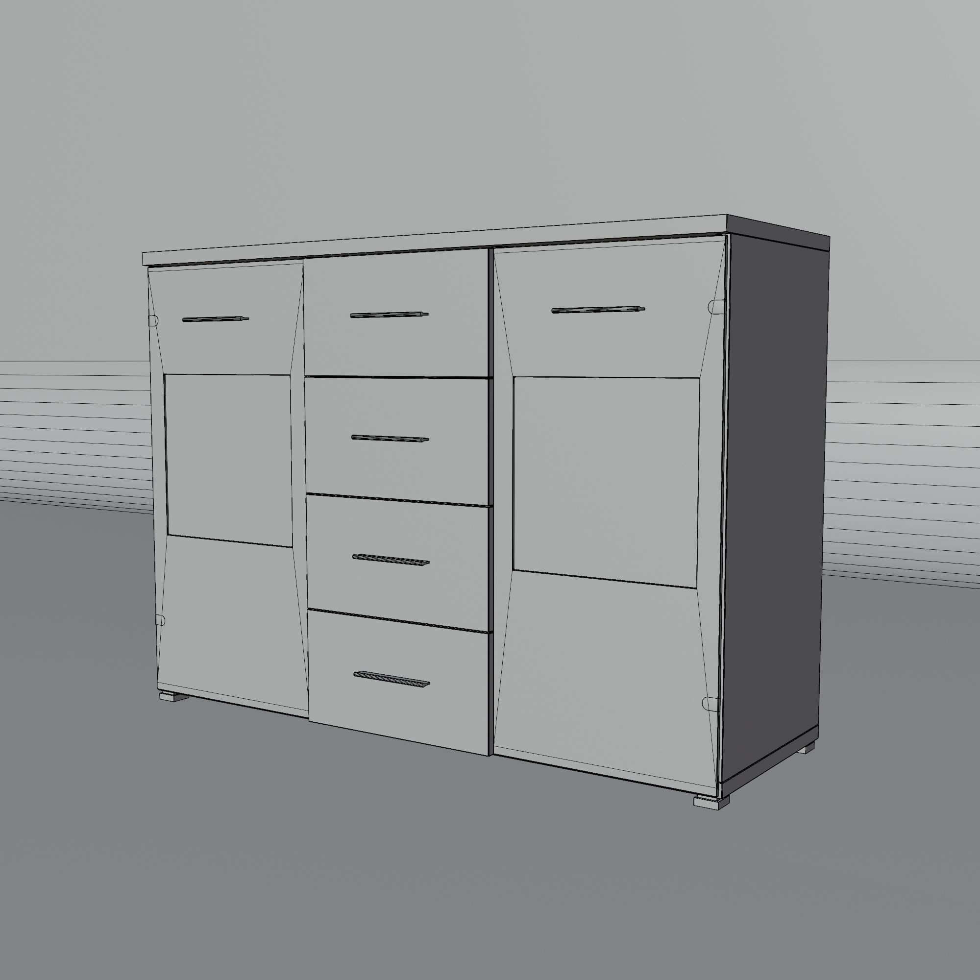 Cabinet sideboard 3D model_1