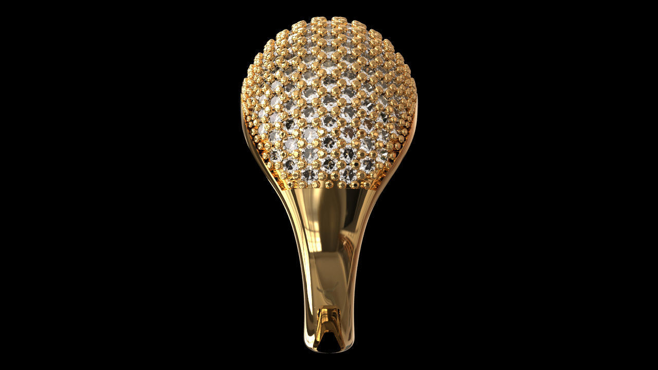 Pave Ring 3D print model_1