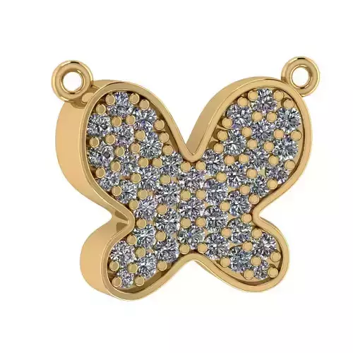 Diamond Butterfly Pendant 