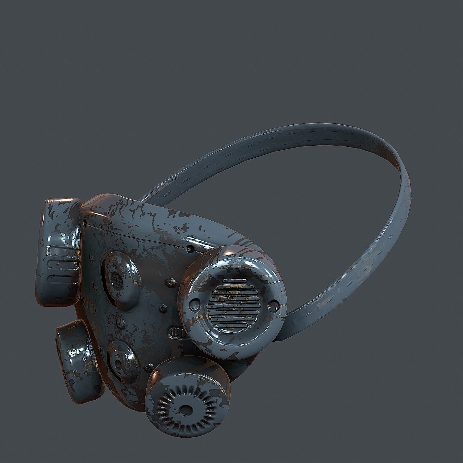 Gas mask helmet 3d model scifi Low-poly 3D model Low-poly Low-poly 3D model_6