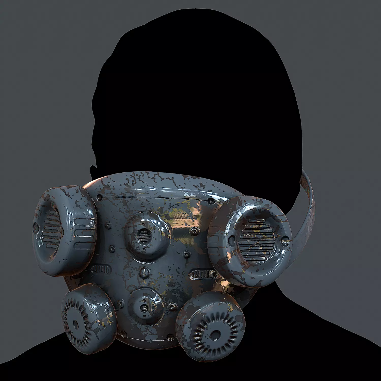 Gas mask helmet 3d model scifi Low-poly 3D model Low-poly Low-poly 3D model_0