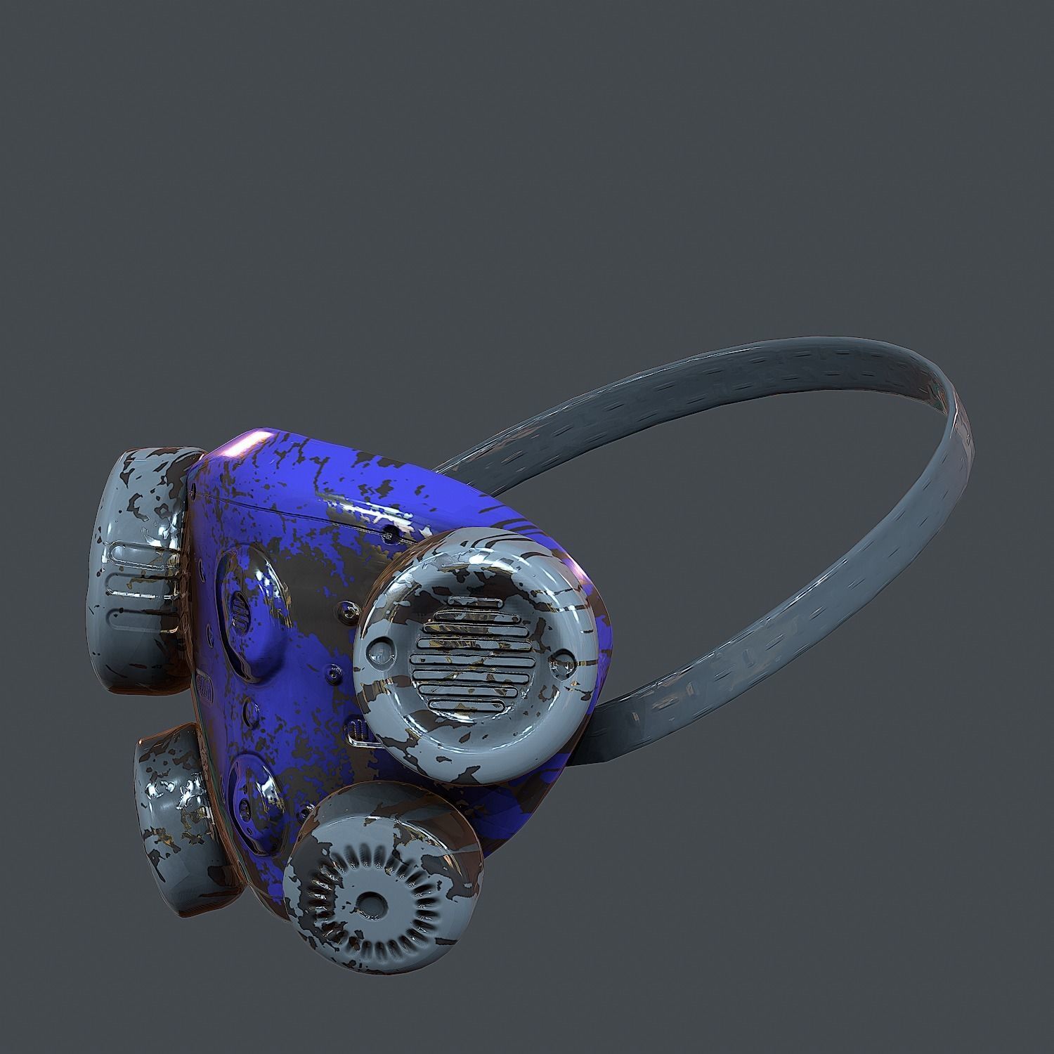 Gas mask helmet 3d model scifi Low-poly 3D model Low-poly Low-poly 3D model_5