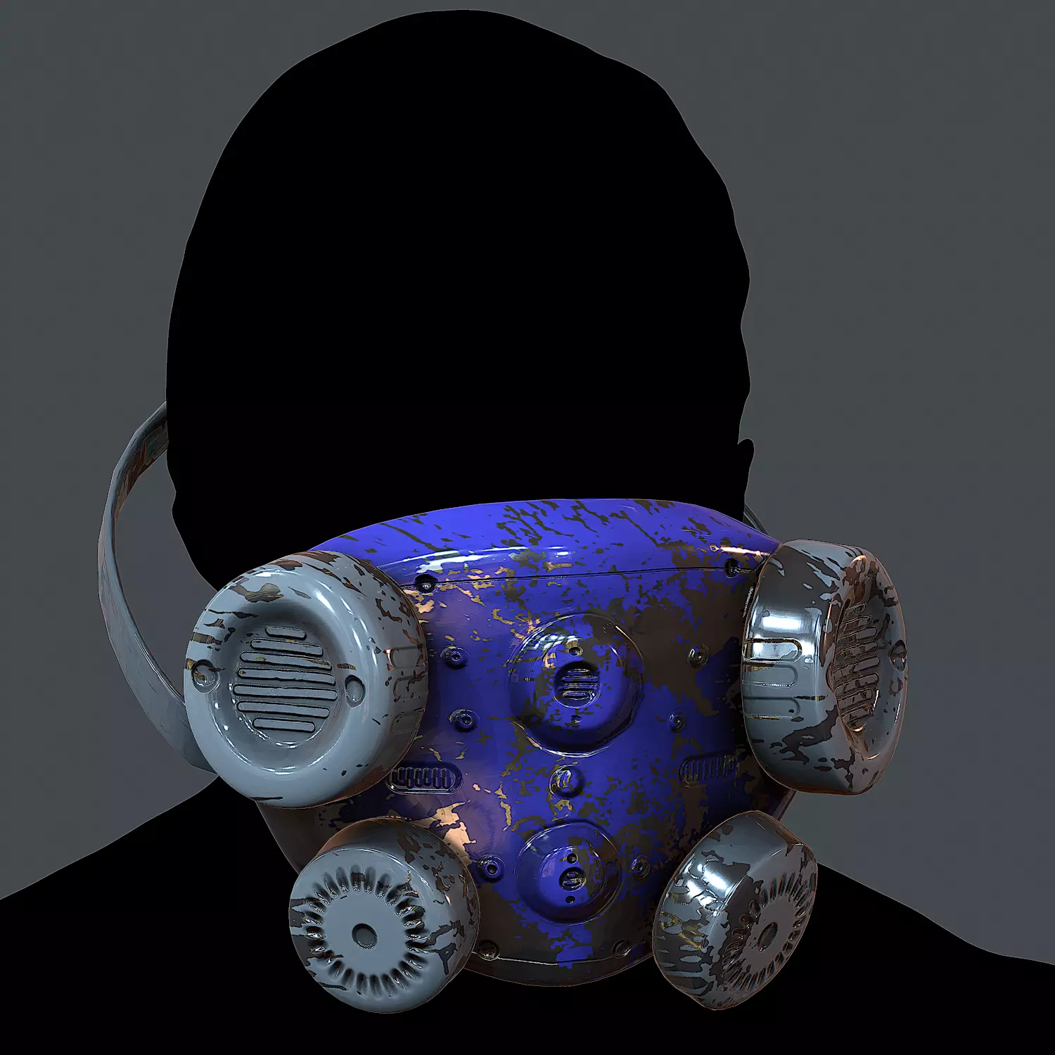 Gas mask helmet 3d model scifi Low-poly 3D model Low-poly Low-poly 3D model_0