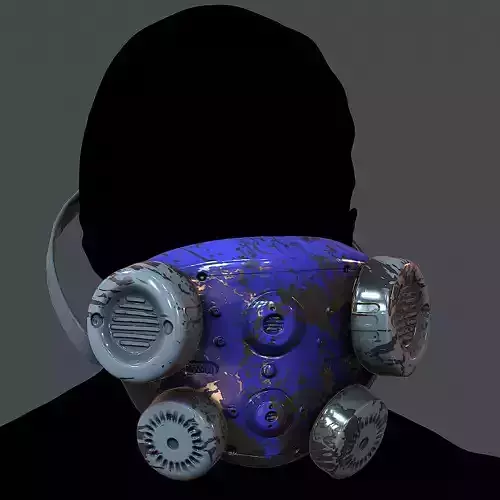 Gas mask helmet 3d model scifi Low-poly 3D model Low-poly