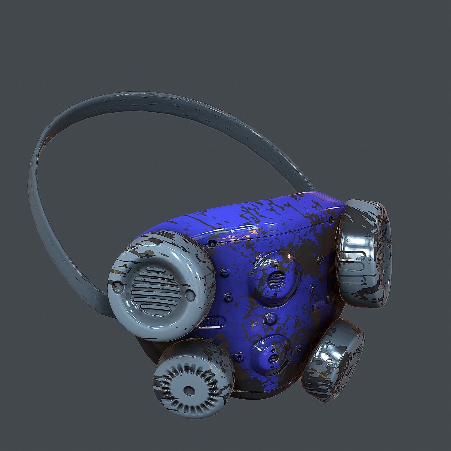 Gas mask helmet 3d model scifi Low-poly 3D model Low-poly Low-poly 3D model_3