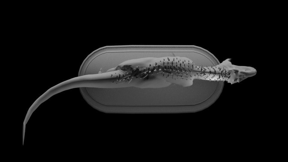 Dinosaur sculpture 3D print model_5