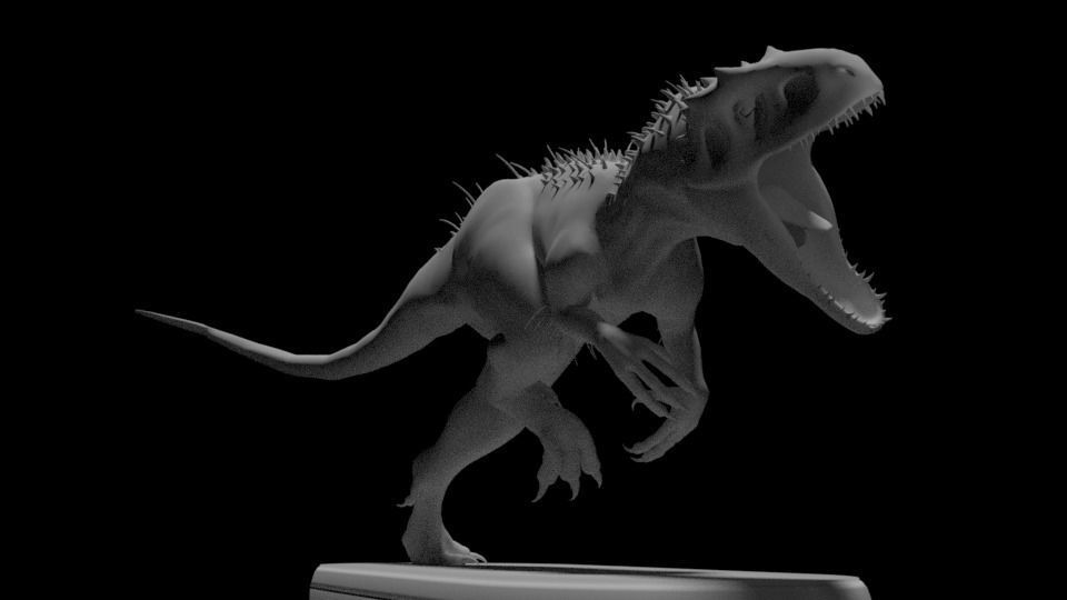 Dinosaur sculpture 3D print model_7