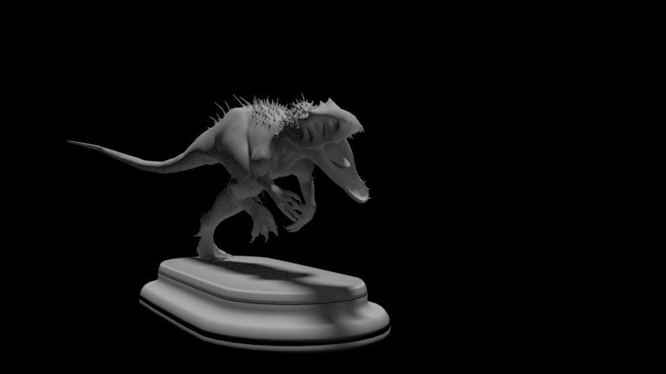 Dinosaur sculpture 3D print model_4