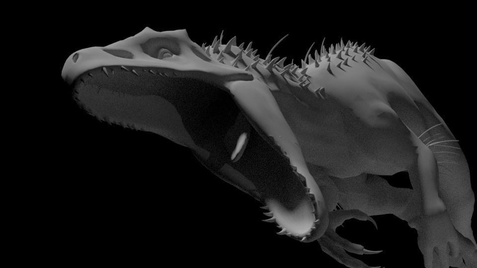 Dinosaur sculpture 3D print model_6