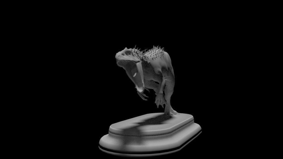 Dinosaur sculpture 3D print model_2