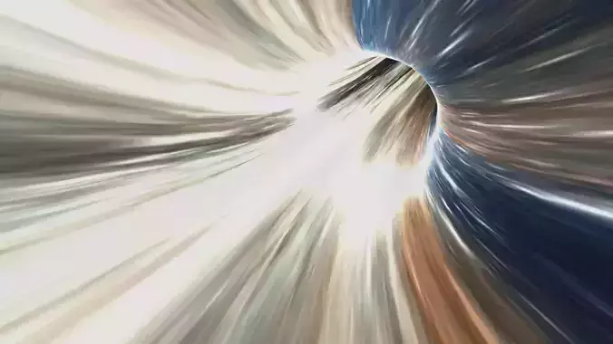 Wormhole space tunnel with light 3D model