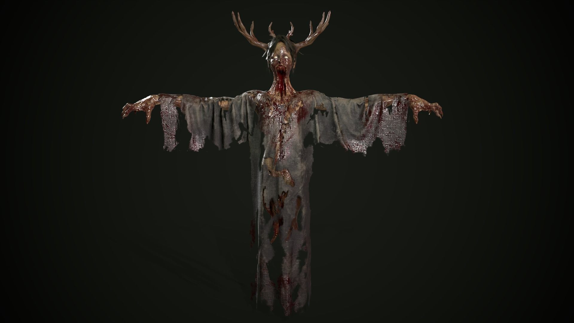 Ghost Grandma Low-poly 3D model_3