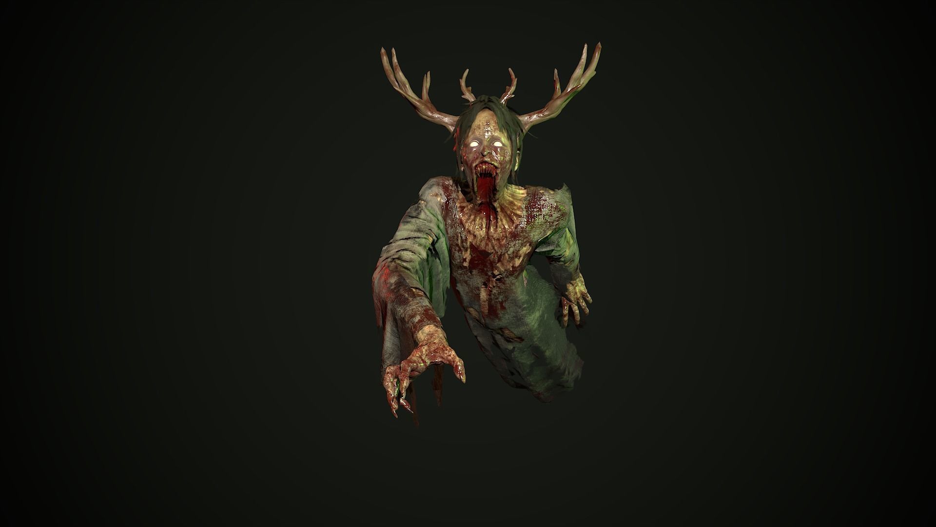 Ghost Grandma Low-poly 3D model_10