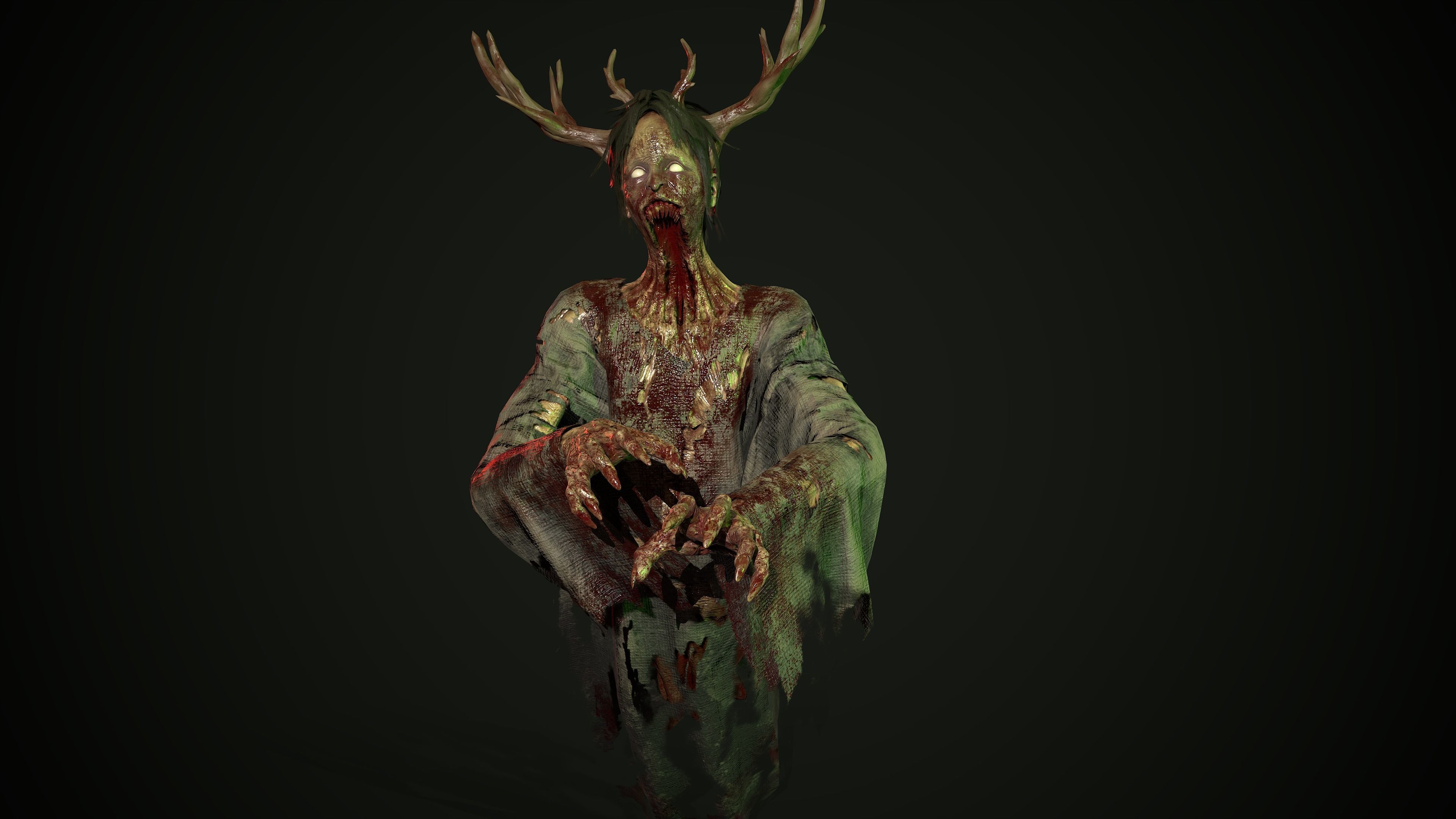 Ghost Grandma Low-poly 3D model_11