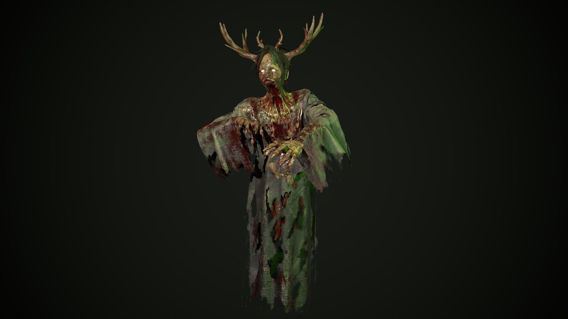 Ghost Grandma Low-poly 3D model_9