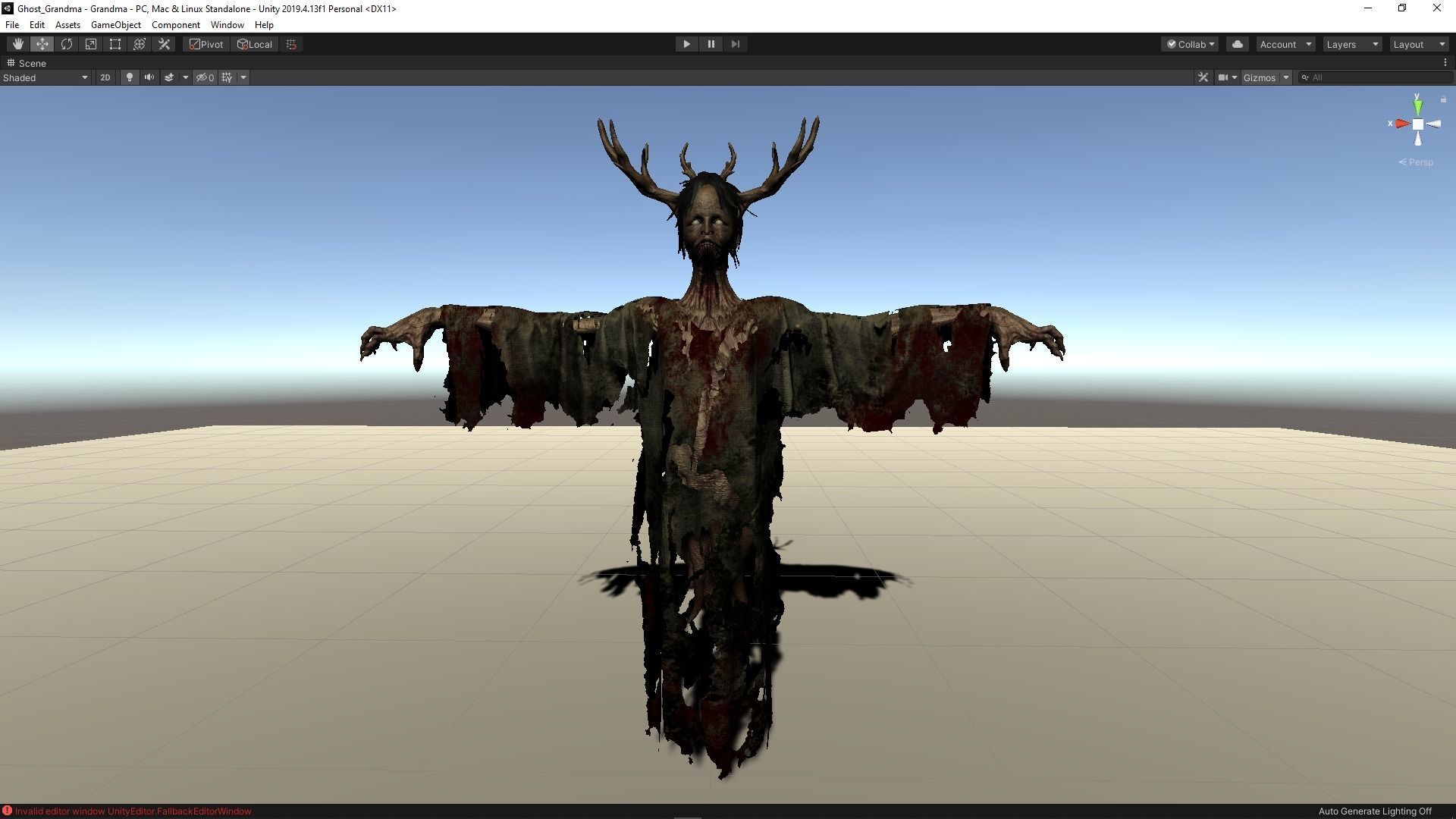 Ghost Grandma Low-poly 3D model_20
