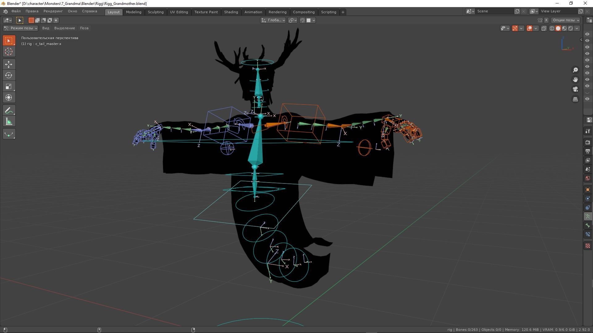 Ghost Grandma Low-poly 3D model_25